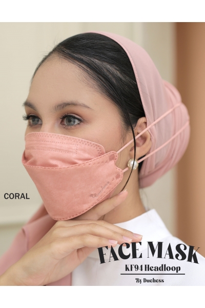 DUCHESS FACE MASK K94 HEADLOOP - CORAL DUCHESS FACE MASK K94 HEADLOOP - CORAL
